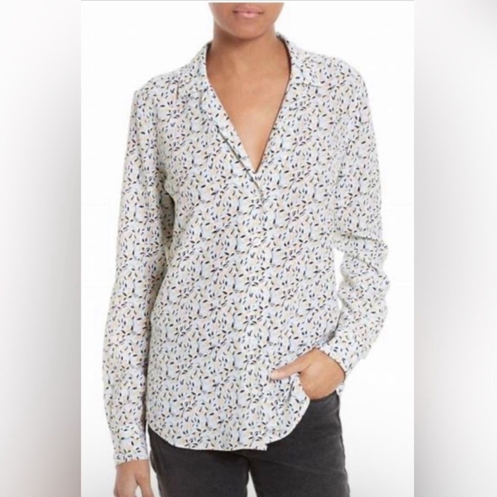Equipment Femme Adalyn Women’s Silk Button Down Blouse Floral Pattern Sz L